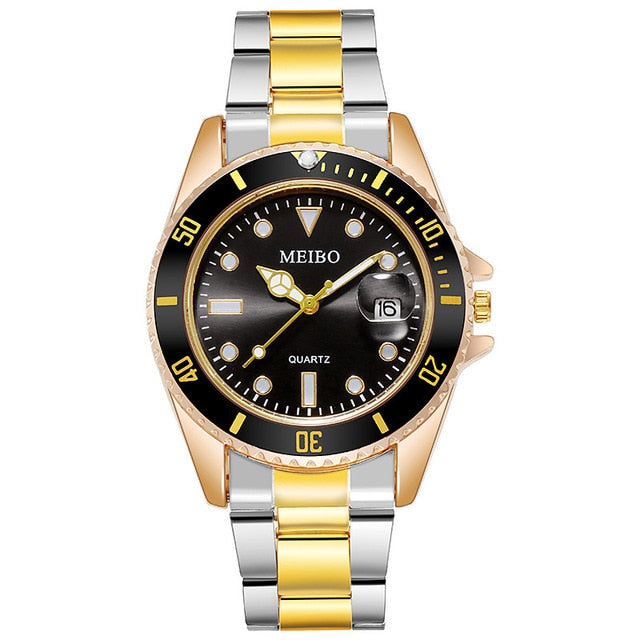 Classic Business Fashion Alloy Single Calendar Quartz Watch