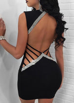 Sexy Slim Ladies Deep V-neck Bodycon Party Dresses