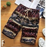 Casual summer men's retro shorts linen cotton shorts