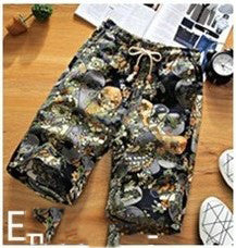 Casual summer men's retro shorts linen cotton shorts