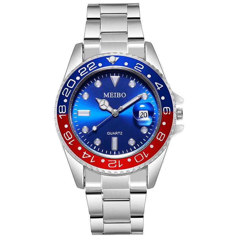 Classic Business Fashion Alloy Single Calendar Quartz Watch