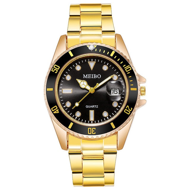 Classic Business Fashion Alloy Single Calendar Quartz Watch