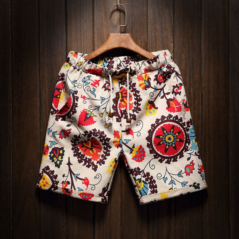 Ethnic print shorts