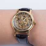 Classic skeleton mechanical watch