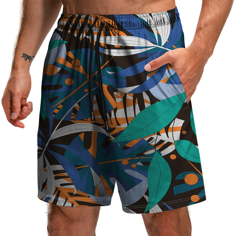 Summer New Leaf Series 3D Printed Shorts for Men