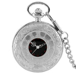 Large Black Classic Roman-character Double Display Pocket Watch