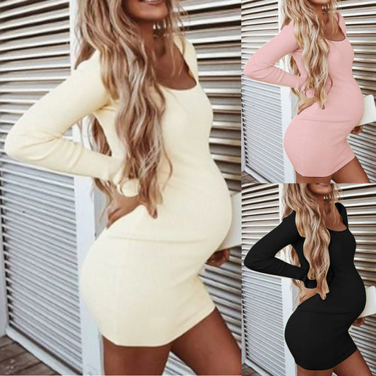 Maternity Winter Dresses Women Pregnant Clothing