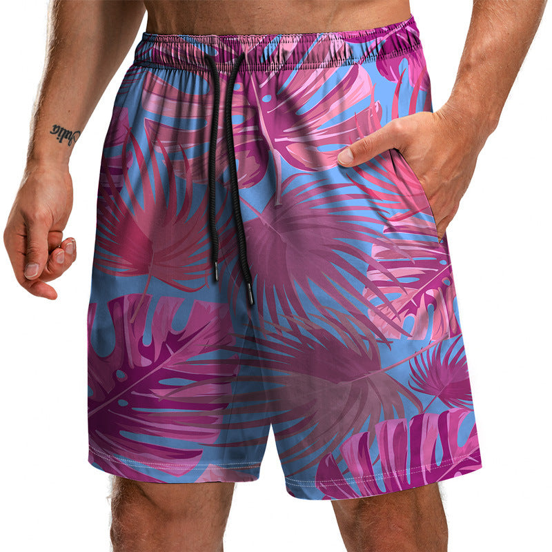 Summer New Leaf Series 3D Printed Shorts for Men