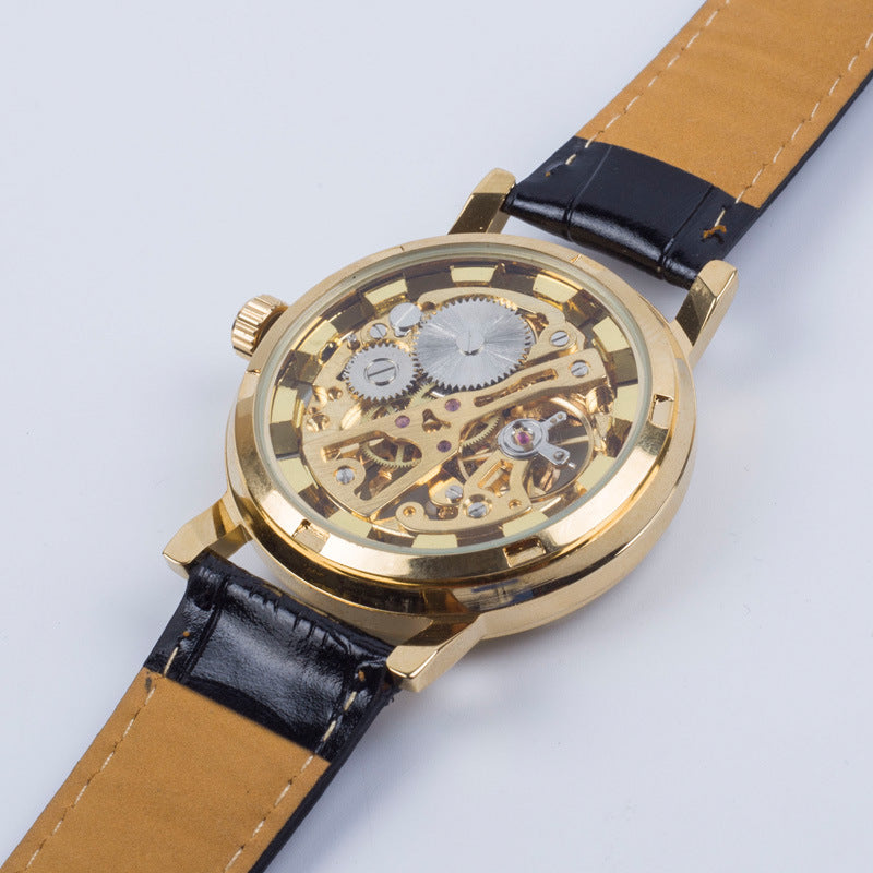 Classic skeleton mechanical watch