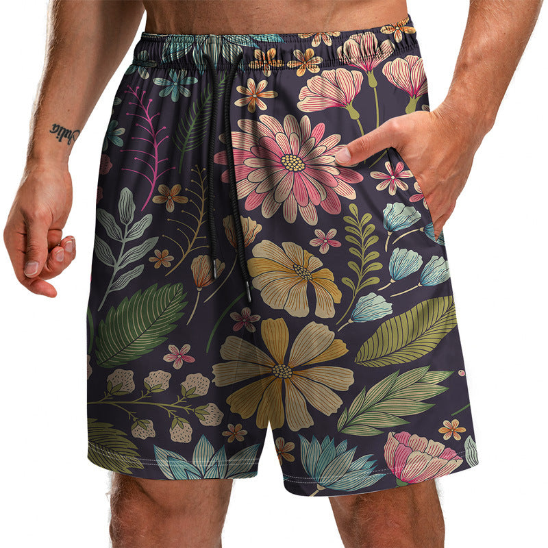 Summer New Leaf Series 3D Printed Shorts for Men