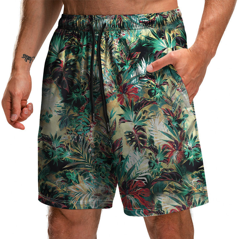 Summer New Leaf Series 3D Printed Shorts for Men