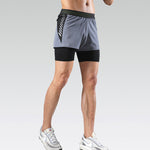 Lined Anti-glare Fitness Shorts Running Training Sports Pants Men