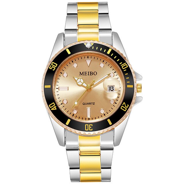 Classic Business Fashion Alloy Single Calendar Quartz Watch