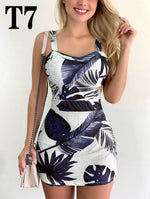 High Waist Women Dresses Spring And Summer Spaghetti Strap Large Flower Print Skirt