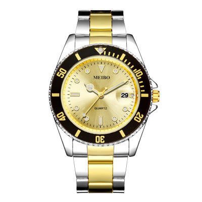 Classic Business Fashion Alloy Single Calendar Quartz Watch