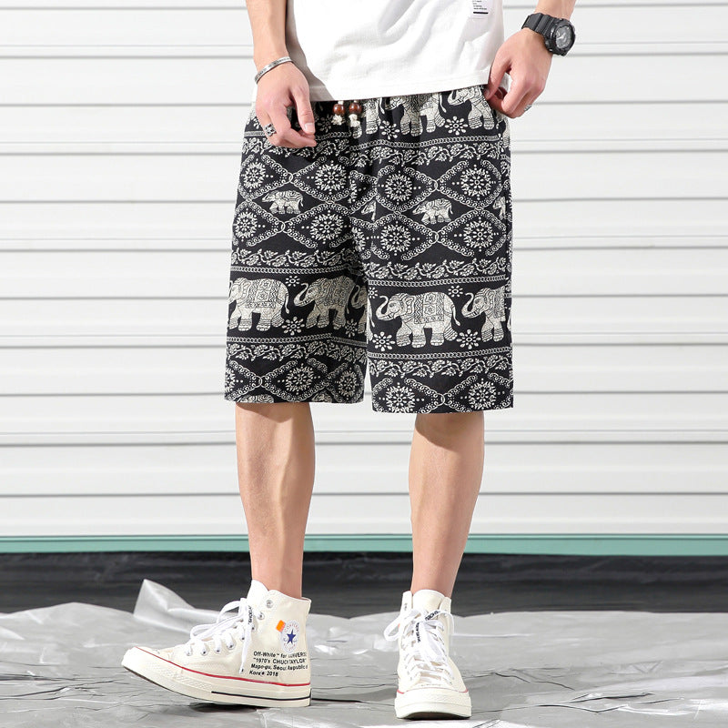 Ethnic print shorts