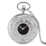 Large Black Classic Roman-character Double Display Pocket Watch