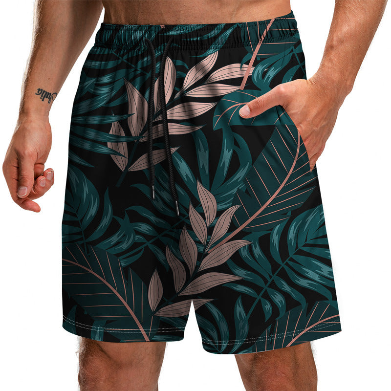 Summer New Leaf Series 3D Printed Shorts for Men