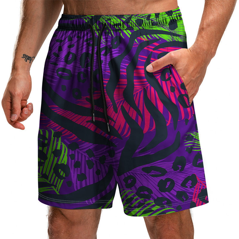 Summer New Leaf Series 3D Printed Shorts for Men