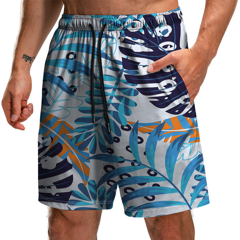 Summer New Leaf Series 3D Printed Shorts for Men