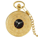 Large Black Classic Roman-character Double Display Pocket Watch