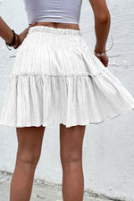 Smocked Waist Frill Trim Skirt