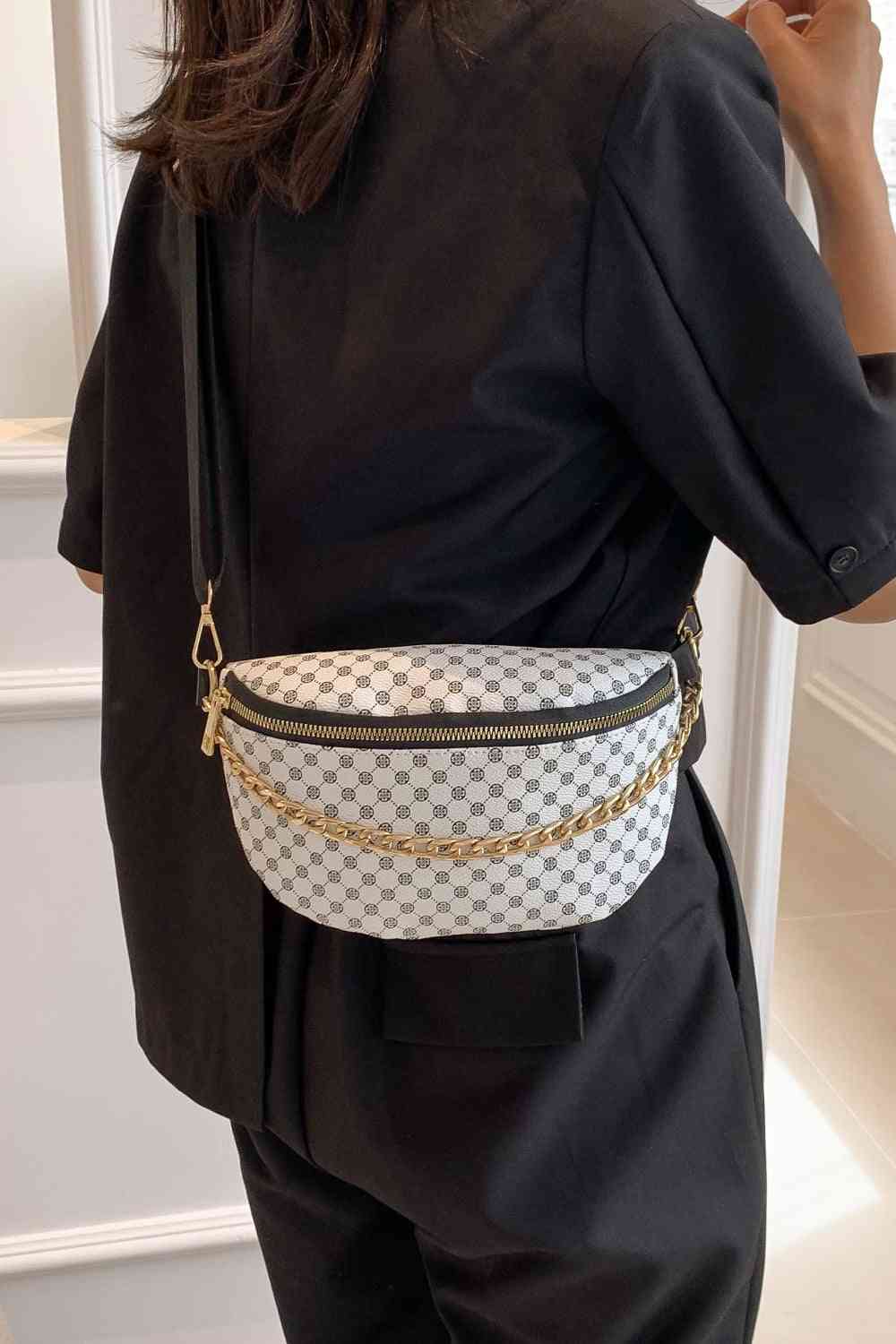 Printed PU Leather Sling Bag