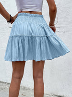 Smocked Waist Frill Trim Skirt