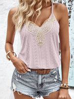 Contrast Eyelet Cami Top